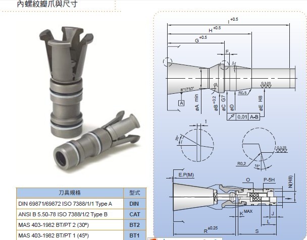 拉刀爪井赫拉刀爪机床主轴用拉刀爪bt304050